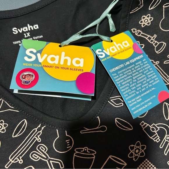 NWT Svaha Black/Tan Organic Cotton Dress Chemistry Lab Equipment - Size 1X - Picture 9 of 13